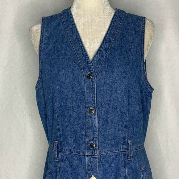Vintage Gloria Vanderbilt Denim Dress M - Picture 1 of 7